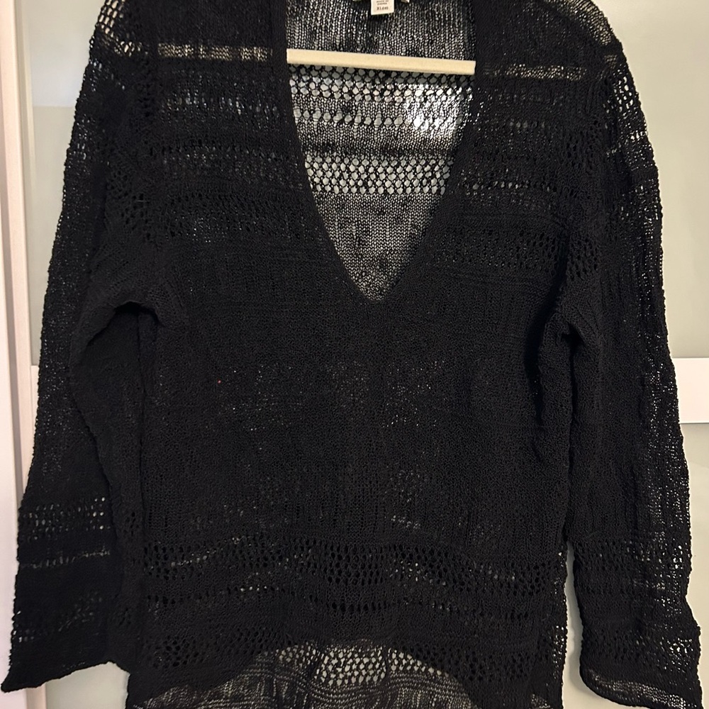 Black Knit Coldwater Creek V-Neck Sweater